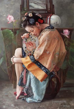 中国 Painting - 夢を求めて中国人の女の子